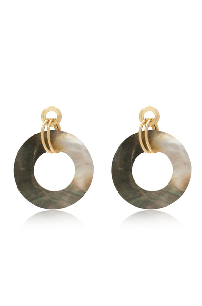 Iridescent Shell Earrings - Shell with 18k Gold Plating | Ettika
