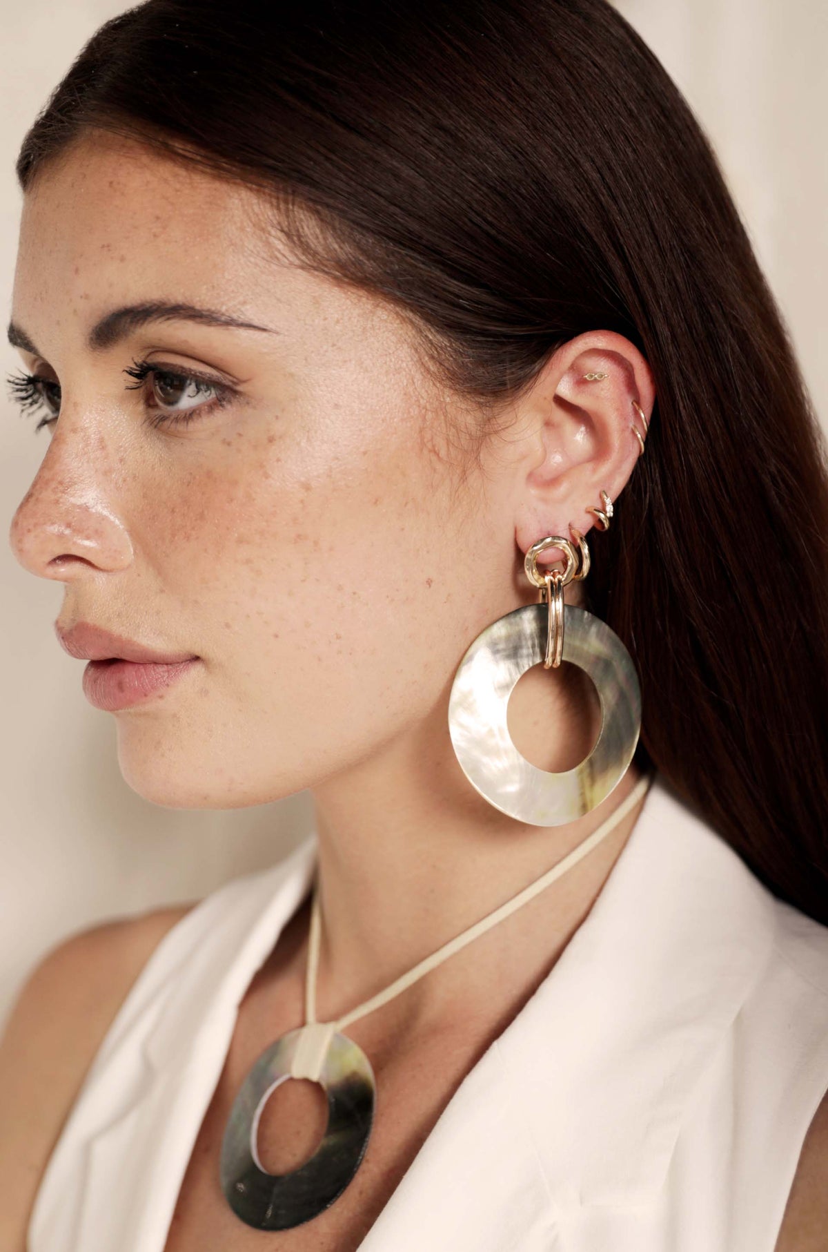 Iridescent Shell Earrings - Shell with 18k Gold Plating | Ettika