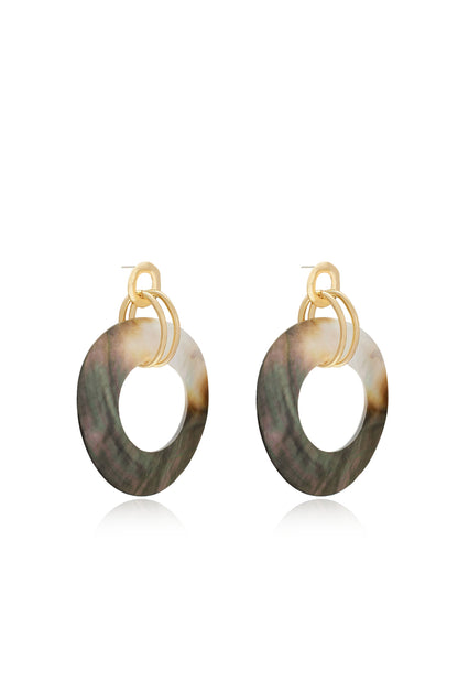 Iridescent Shell Earrings - Shell with 18k Gold Plating | Ettika