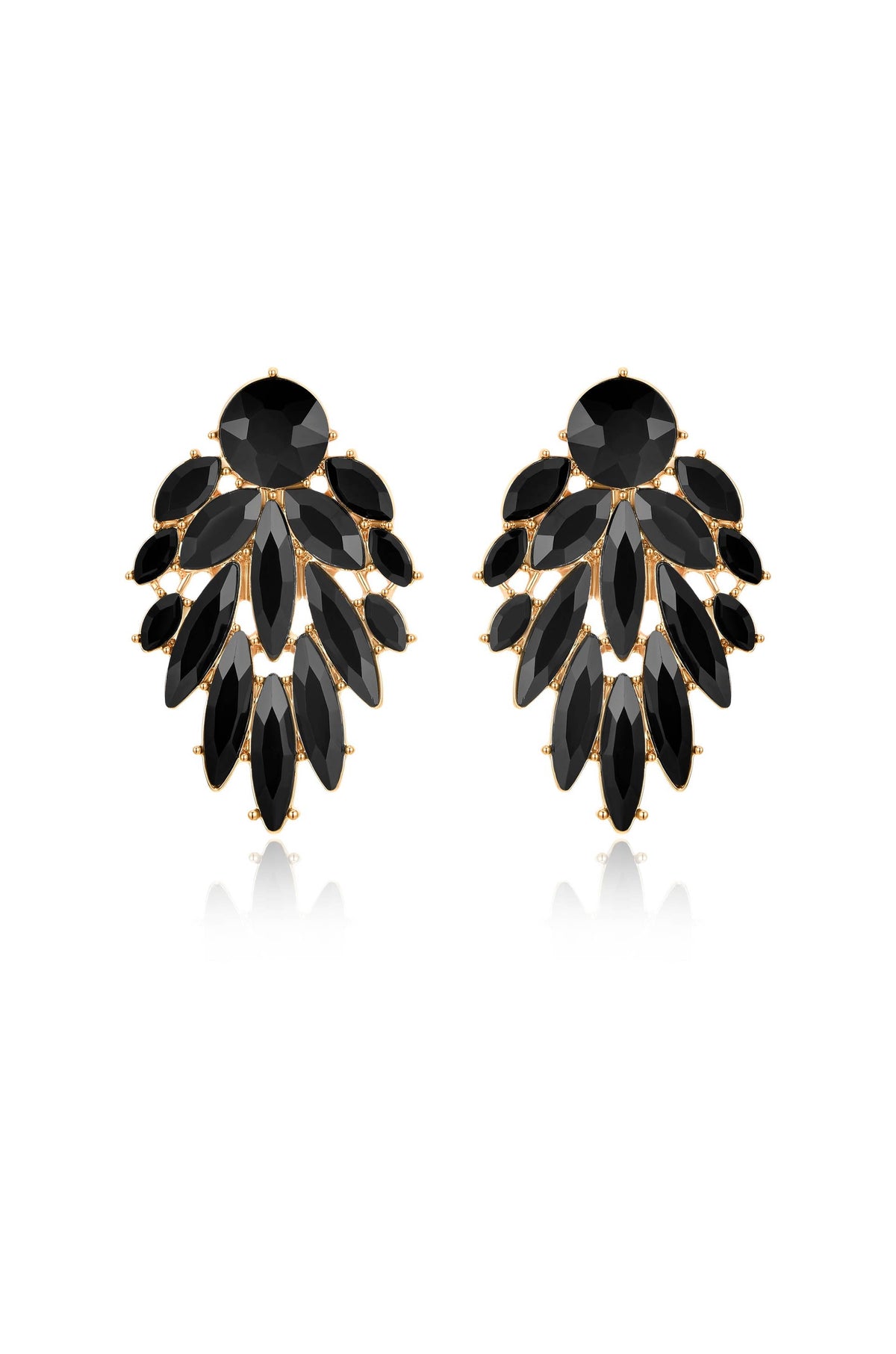 Cry Me A River Earrings - Black Crystal with 18k Gold Plating | Ettika