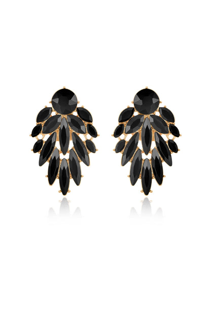 Cry Me A River Earrings - Black Crystal with 18k Gold Plating | Ettika