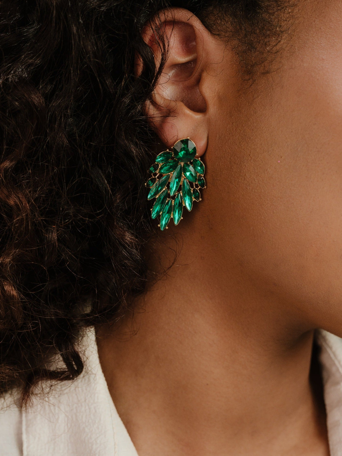 Cry Me A River Earrings - Black Crystal with 18k Gold Plating | Ettika