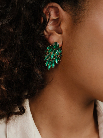 Cry Me A River Earrings - Black Crystal with 18k Gold Plating | Ettika