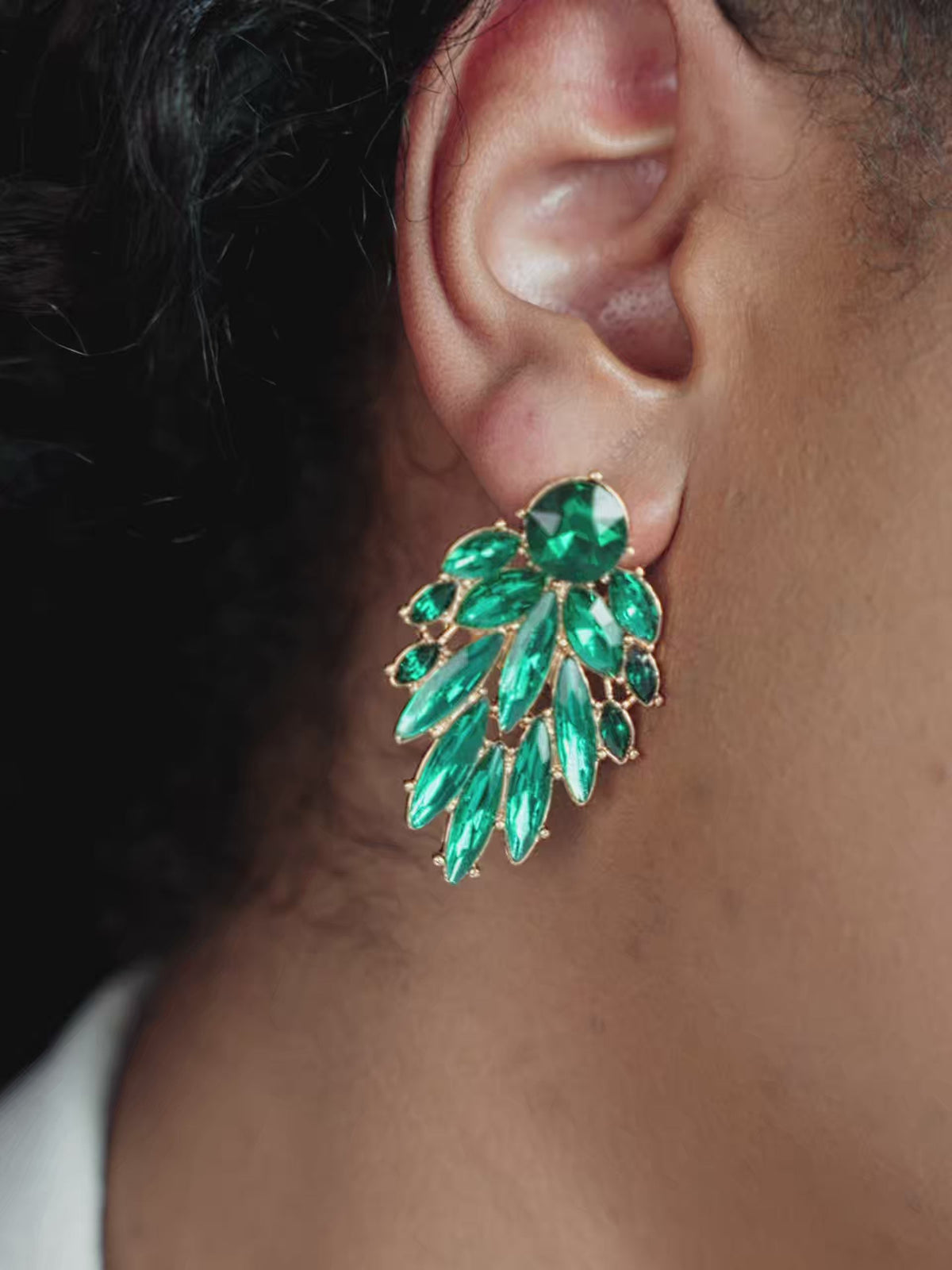 Cry Me A River Earrings - Black Crystal with 18k Gold Plating | Ettika