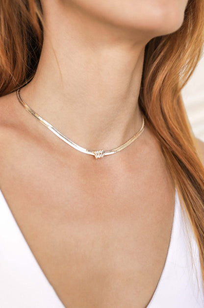 Zodiac Herringbone Necklace - Cancer | Ettika