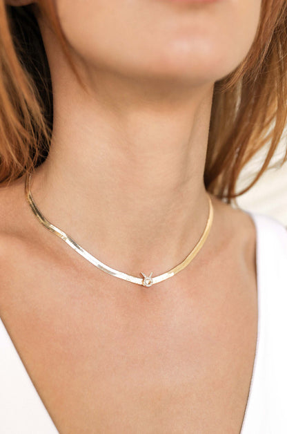 Zodiac Herringbone Necklace - Cancer | Ettika