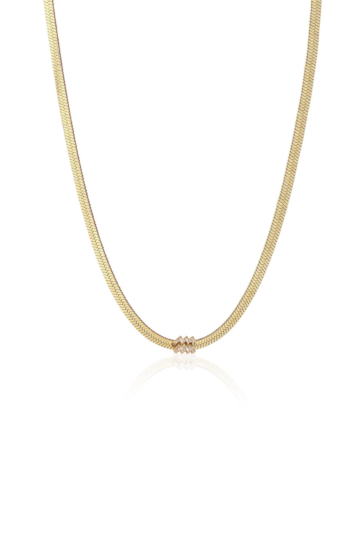 Zodiac Herringbone Necklace - Cancer | Ettika