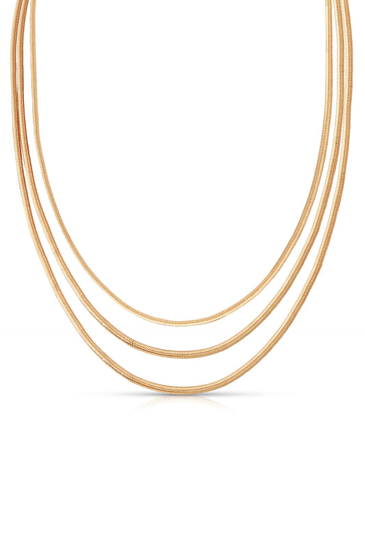 Triple Snake Chain Necklace - 18k Gold Plated | Ettika