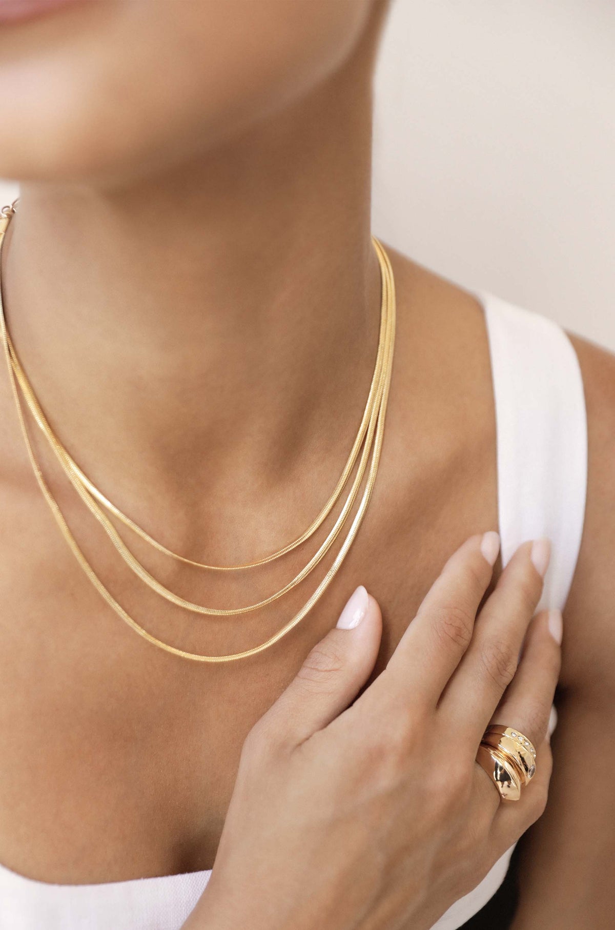 Triple Snake Chain Necklace - 18k Gold Plated | Ettika