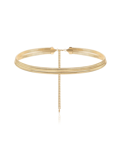 Wrap Around Flex Snake Chain Belt - Gold Tone | Ettika