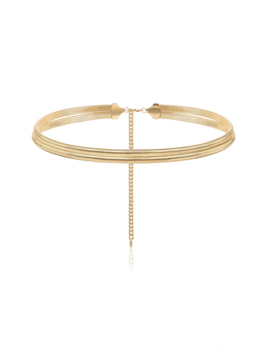 Wrap Around Flex Snake Chain Belt - Gold Tone | Ettika