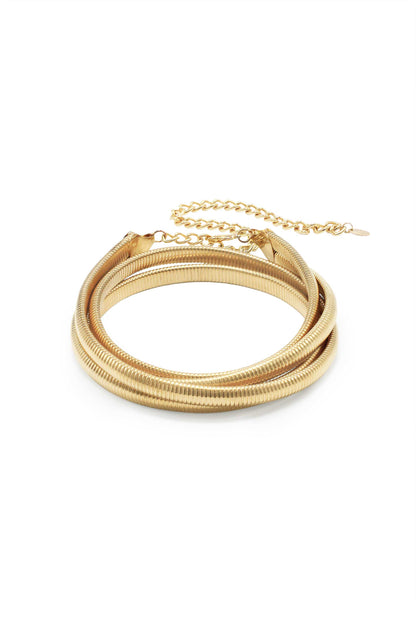 Wrap Around Flex Snake Chain Belt - Gold Tone | Ettika
