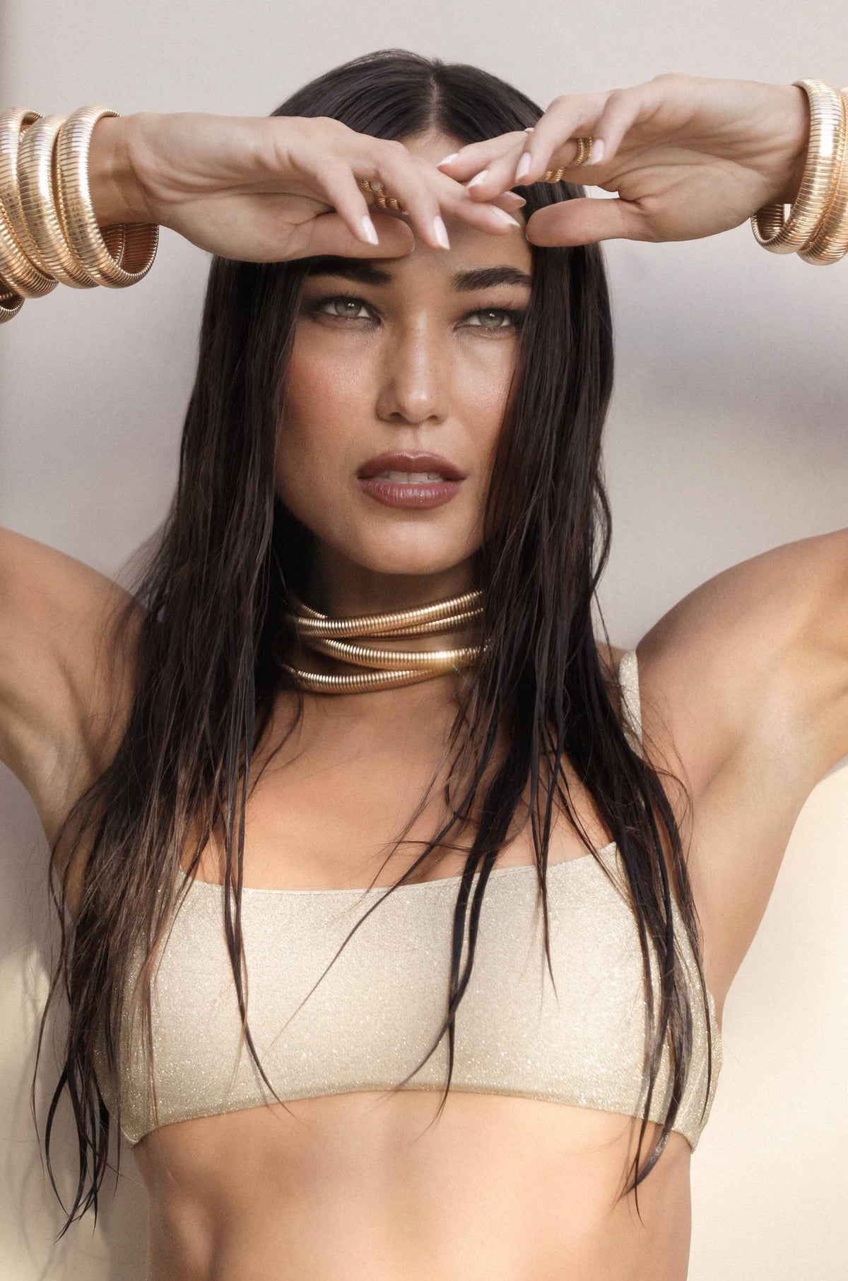Wrap Around Flex Snake Chain Belt - Gold Tone | Ettika