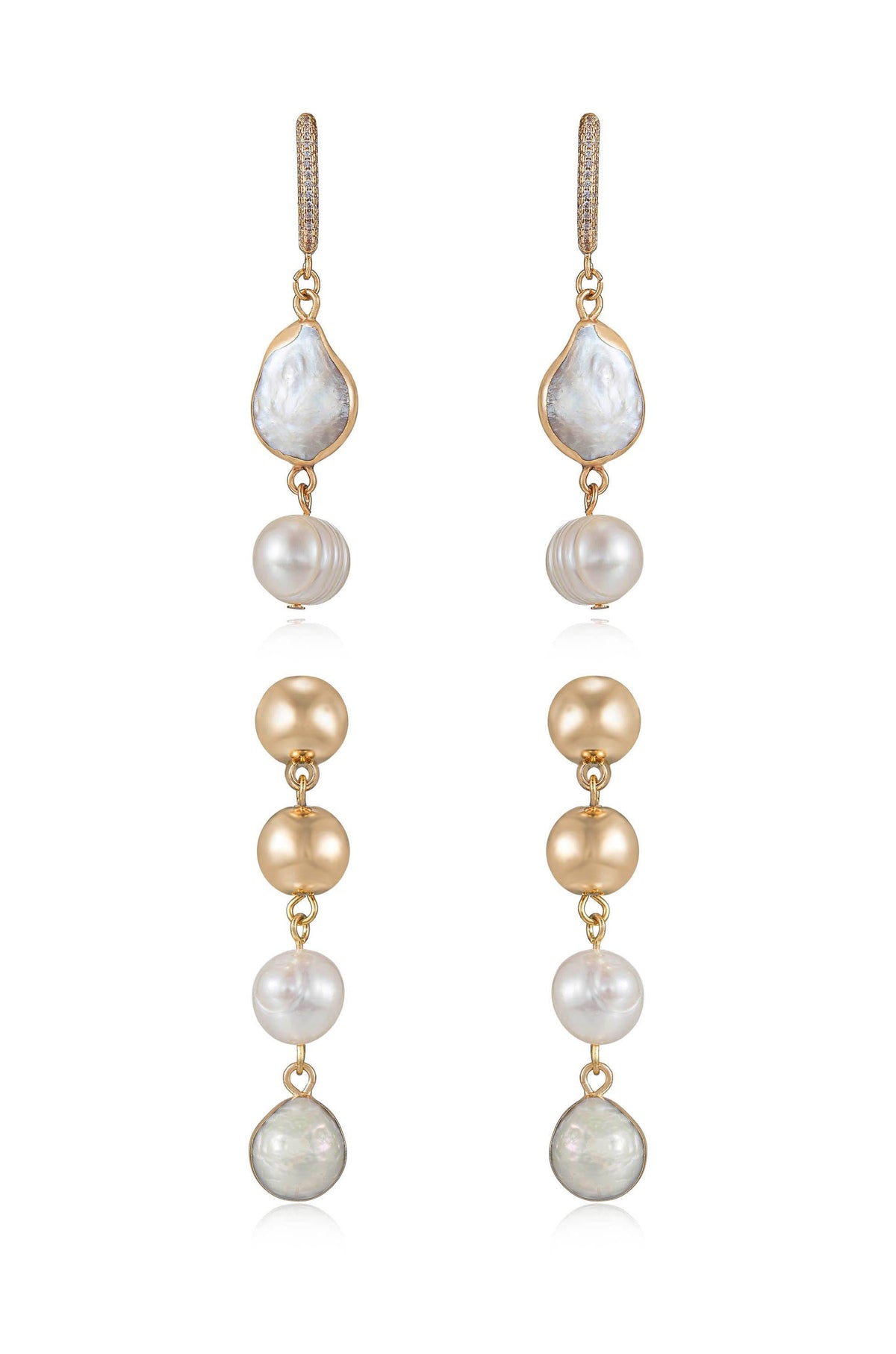 Duchess Pearl and Dangle Earrings - Pearl | Ettika
