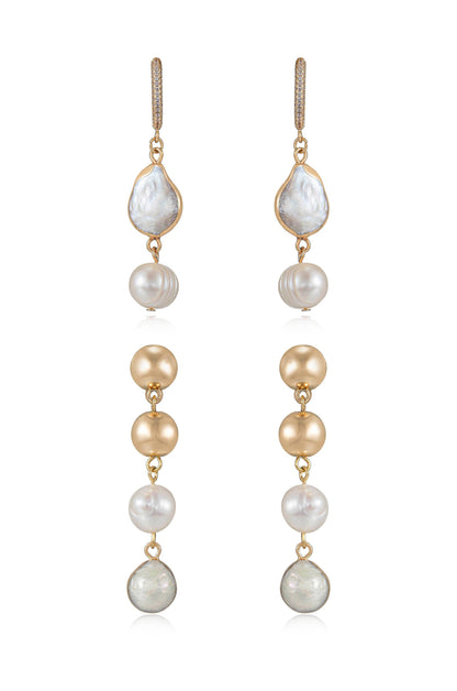 Duchess Pearl and Dangle Earrings - Pearl | Ettika