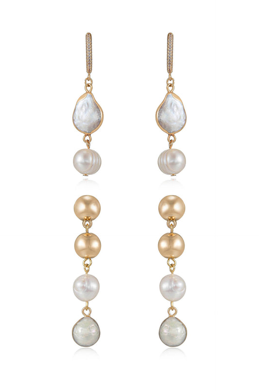 Duchess Pearl and Dangle Earrings - Pearl | Ettika