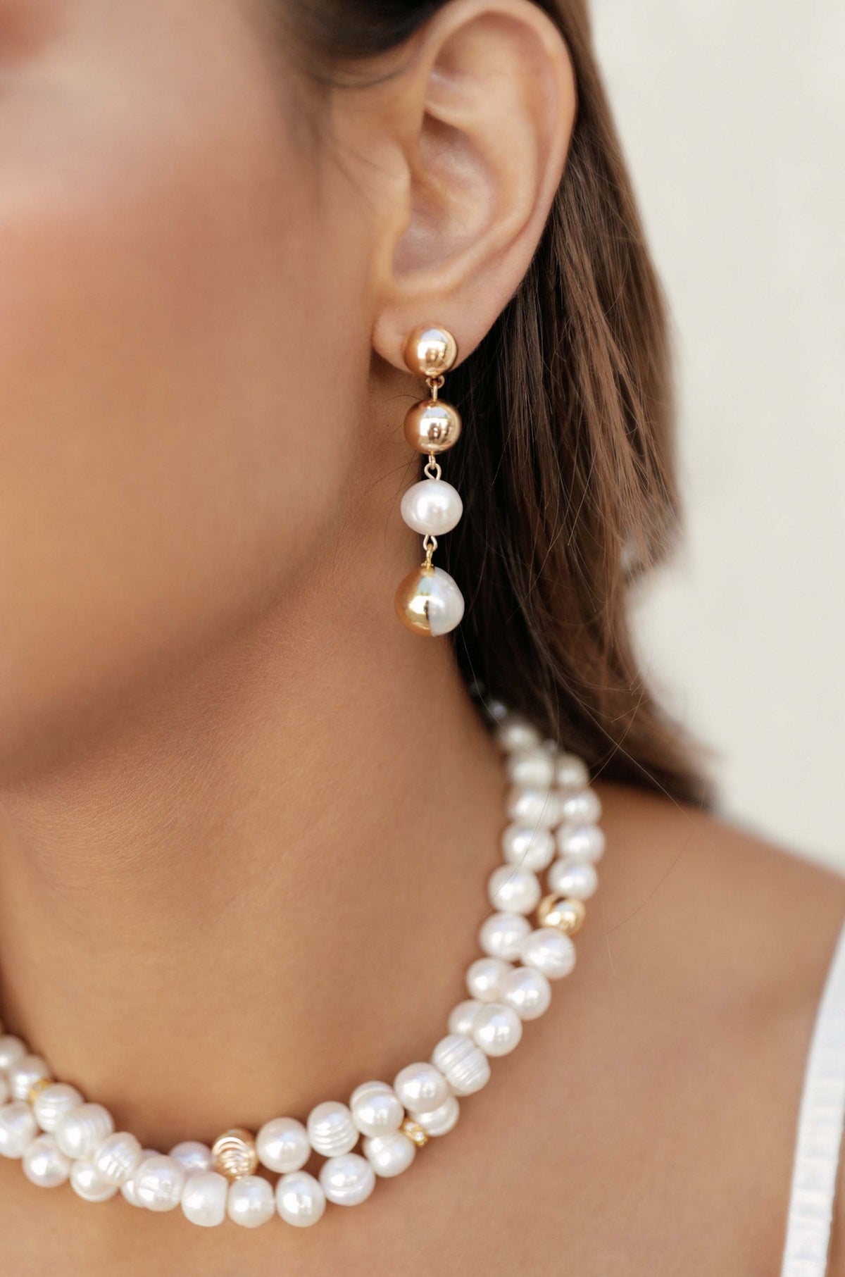 Duchess Pearl and Dangle Earrings - Pearl | Ettika