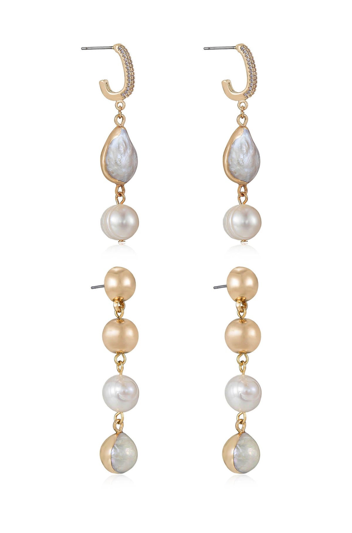 Duchess Pearl and Dangle Earrings - Pearl | Ettika