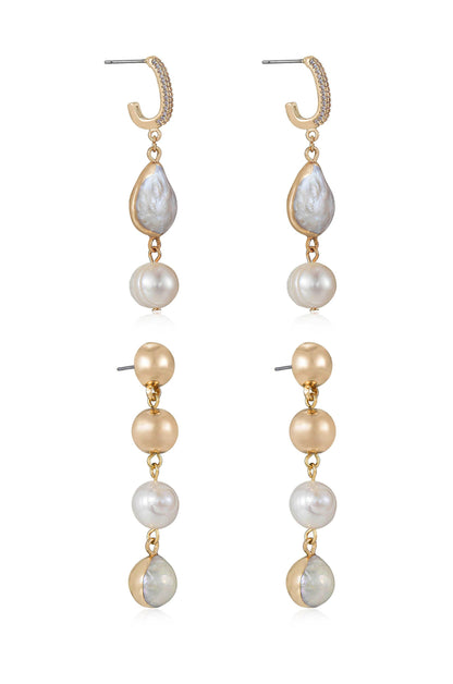 Duchess Pearl and Dangle Earrings - Pearl | Ettika