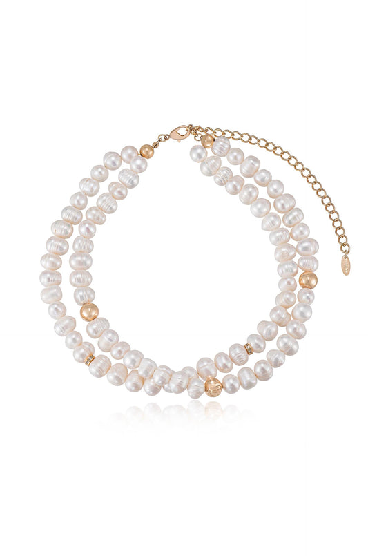 Double Strand Pearl Necklace - Pearl | Ettika