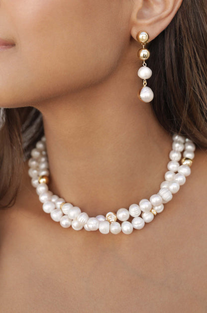 Double Strand Pearl Necklace - Pearl | Ettika
