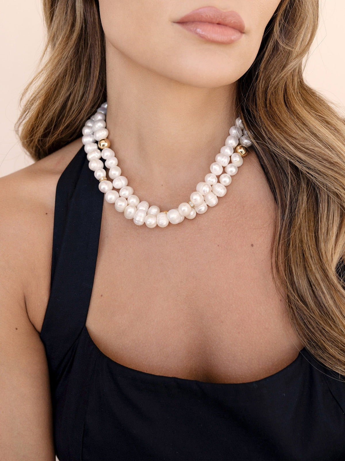 Double Strand Pearl Necklace - Pearl | Ettika