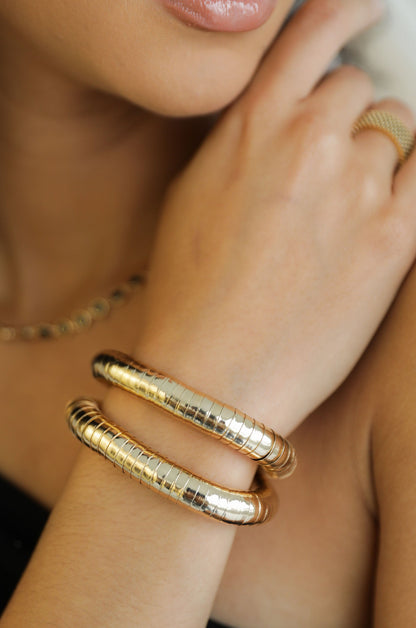 Liquid Gold Stretch Bracelet Set - 18k Gold Plated | Ettika