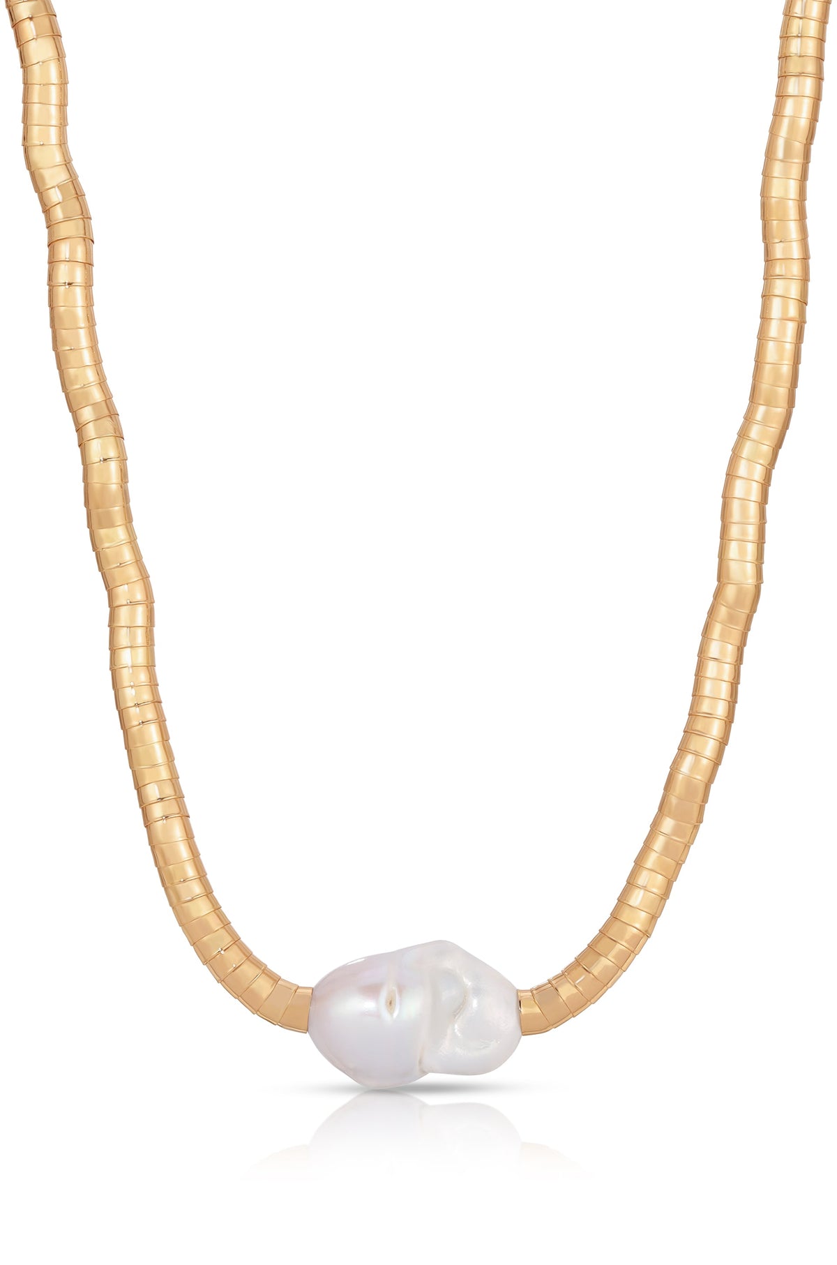 Liquid Gold and Pearl Choker - Pearl with 18k Gold Plating | Ettika