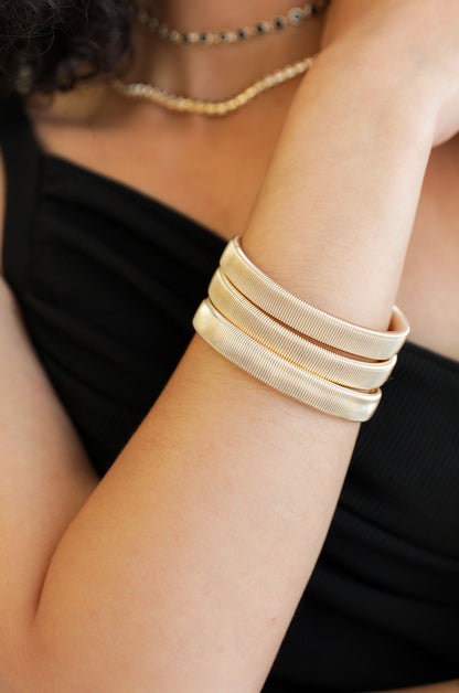 Flex Stretch Bangle Set - 18k Gold Plated | Ettika