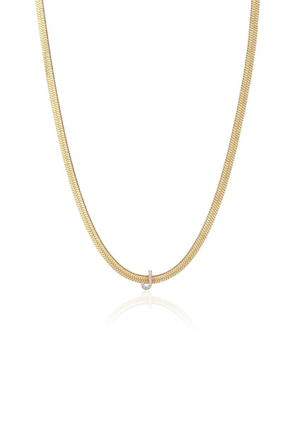Initial Herringbone Necklace - A | Ettika