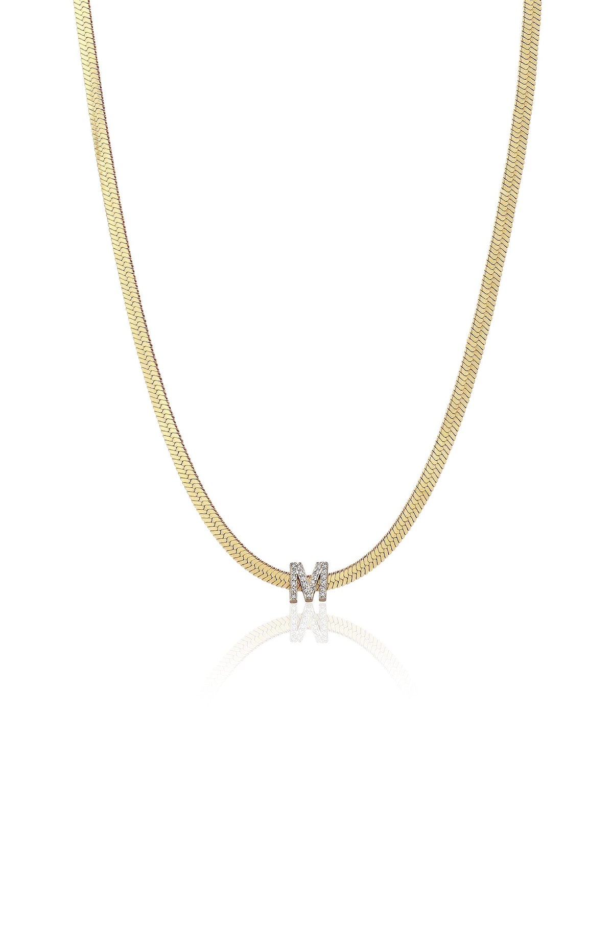 Initial Herringbone Necklace - A | Ettika