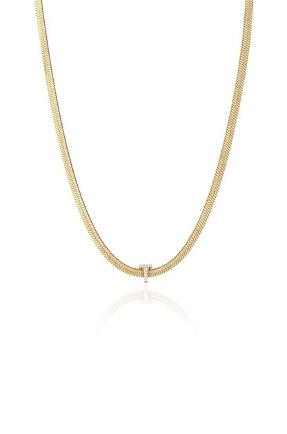 Initial Herringbone Necklace - A | Ettika