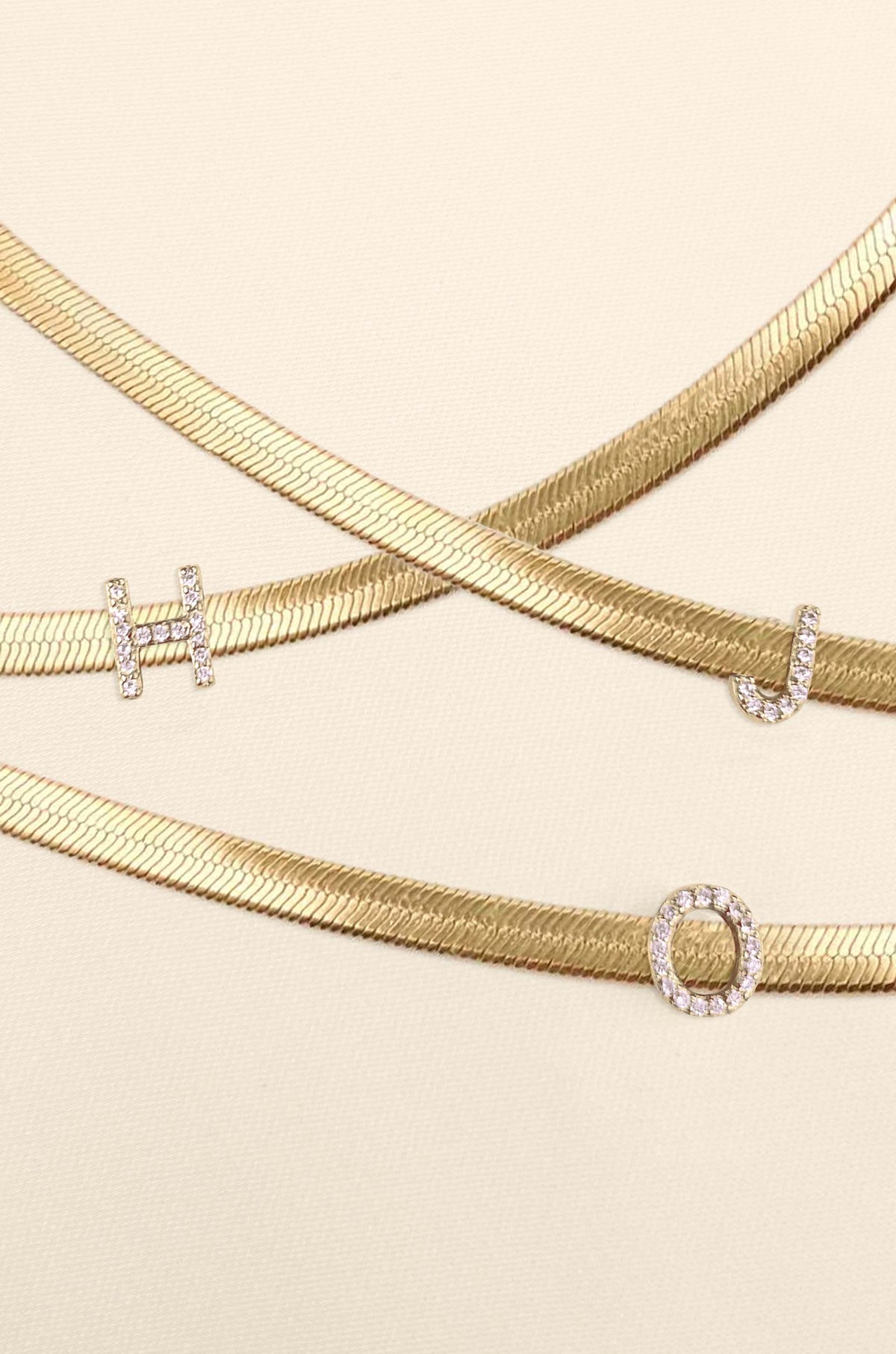 Initial Herringbone Necklace - A | Ettika