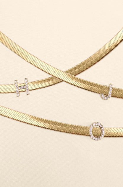 Initial Herringbone Necklace - A | Ettika