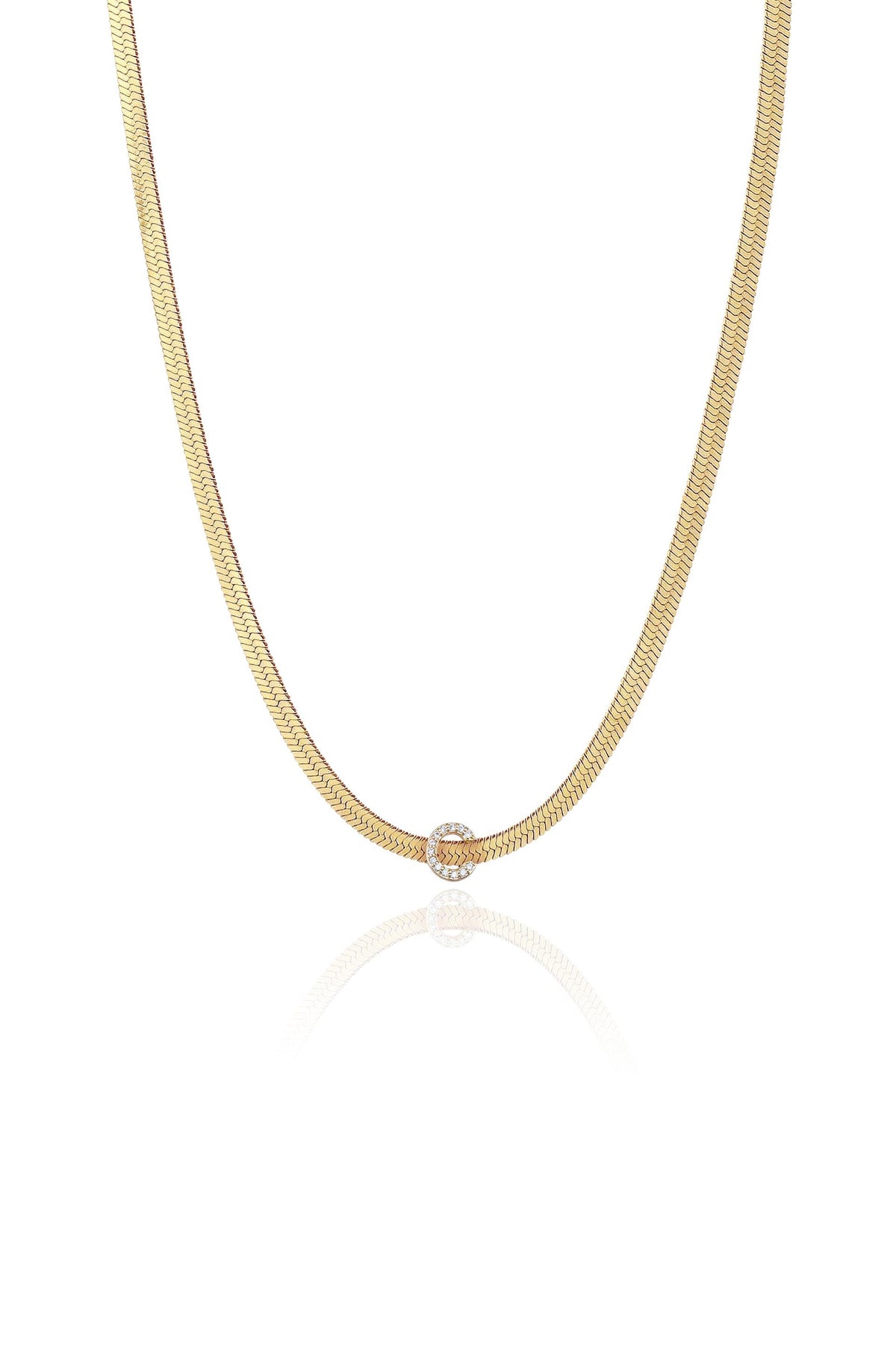 Initial Herringbone Necklace - A | Ettika