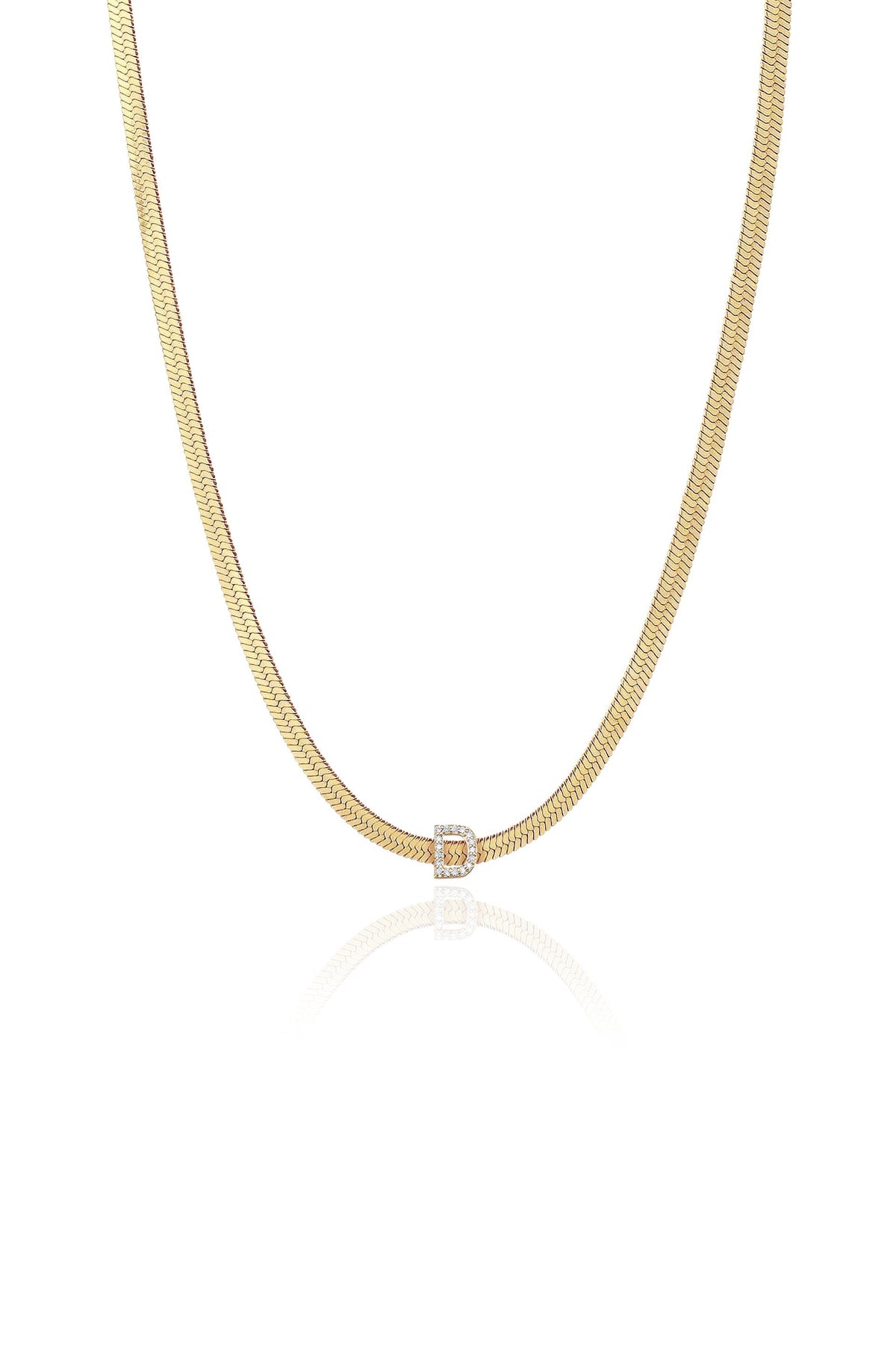 Initial Herringbone Necklace - A | Ettika