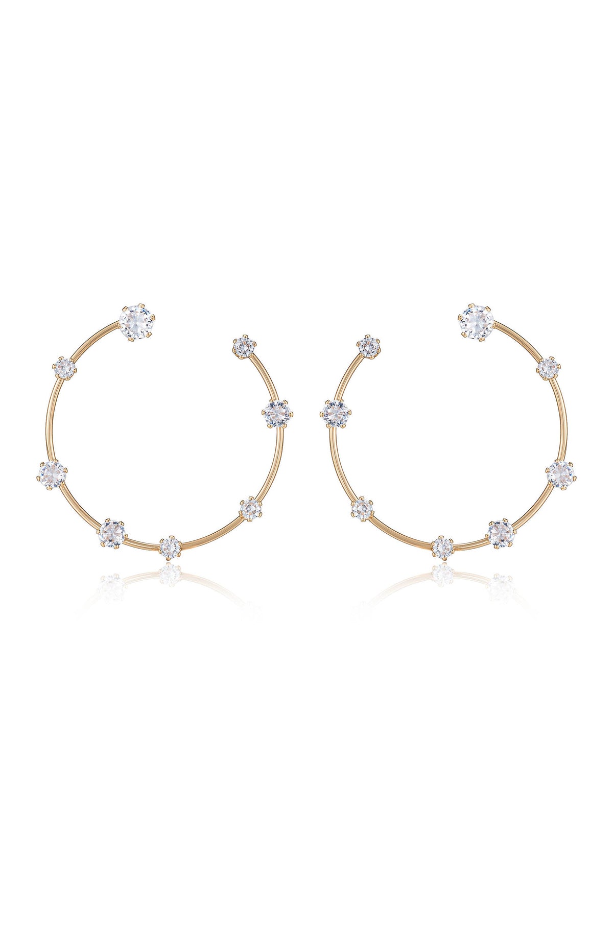 Celestial Large Wire & Crystal Ring Earrings - Clear Crystals | Ettika