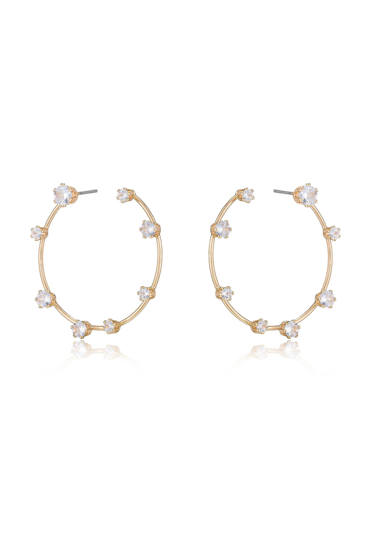 Celestial Large Wire & Crystal Ring Earrings - Clear Crystals | Ettika