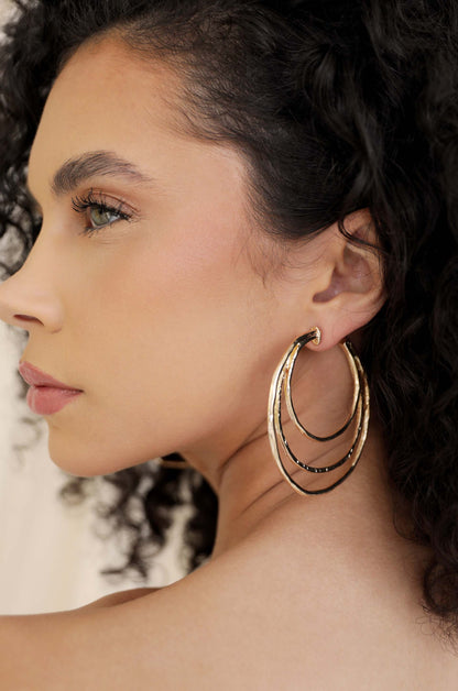Handworked Hoop Earrings - 18k Gold Plated | Ettika