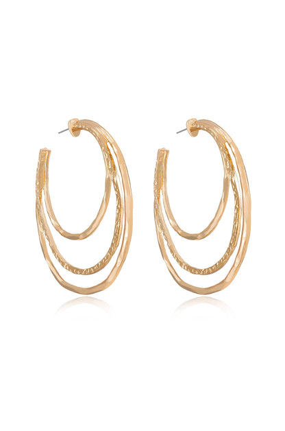 Handworked Hoop Earrings - 18k Gold Plated | Ettika