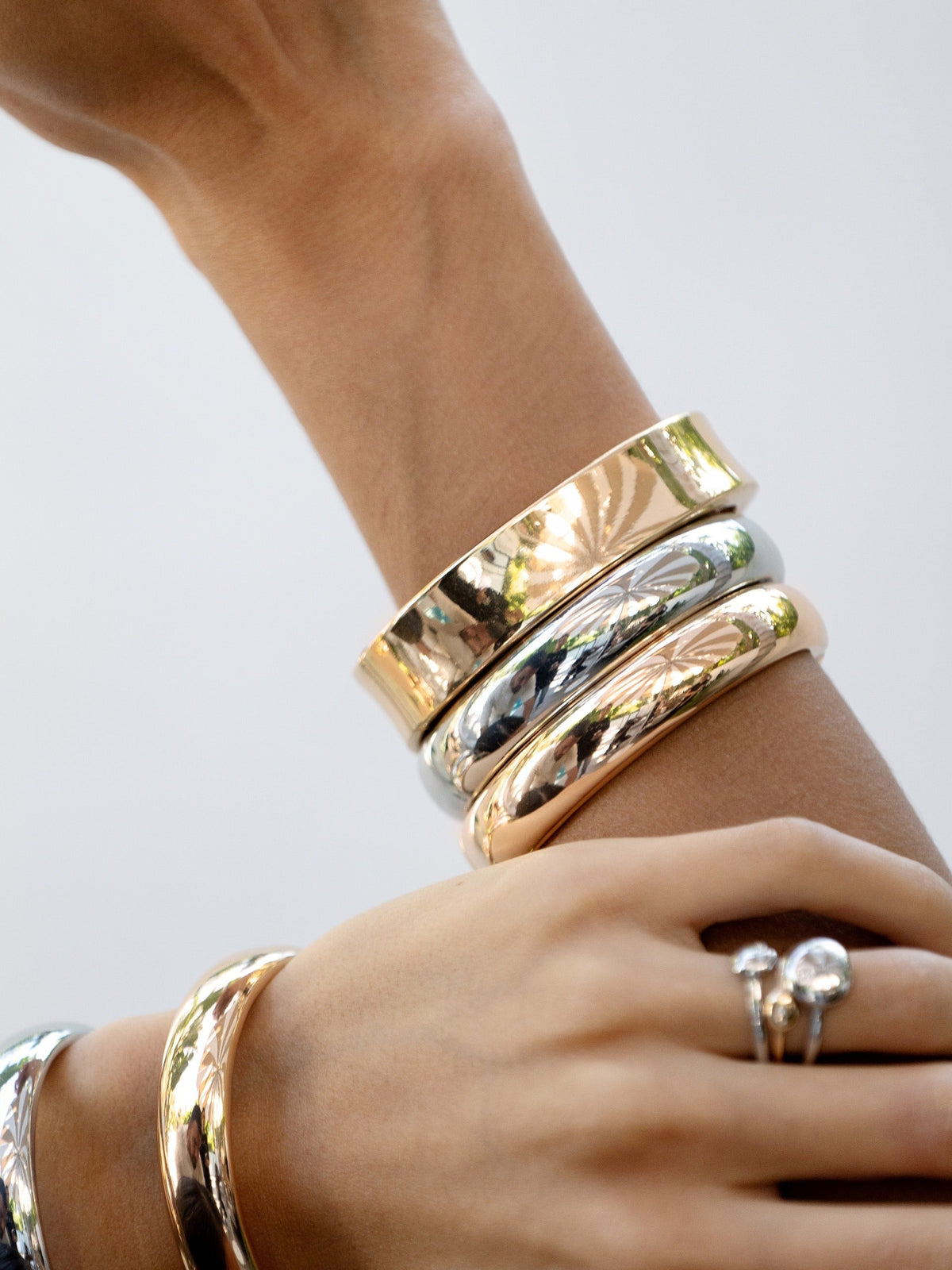 Double Golden Bangle Set - 18k Gold Plated | Ettika