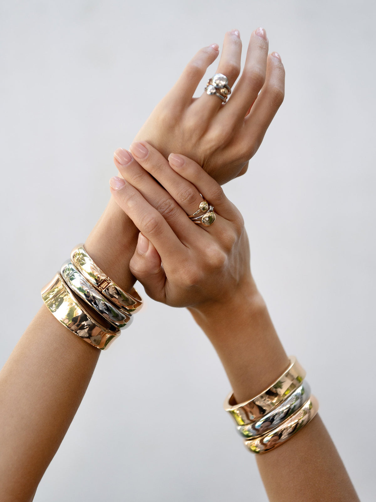 Double Golden Bangle Set - 18k Gold Plated | Ettika
