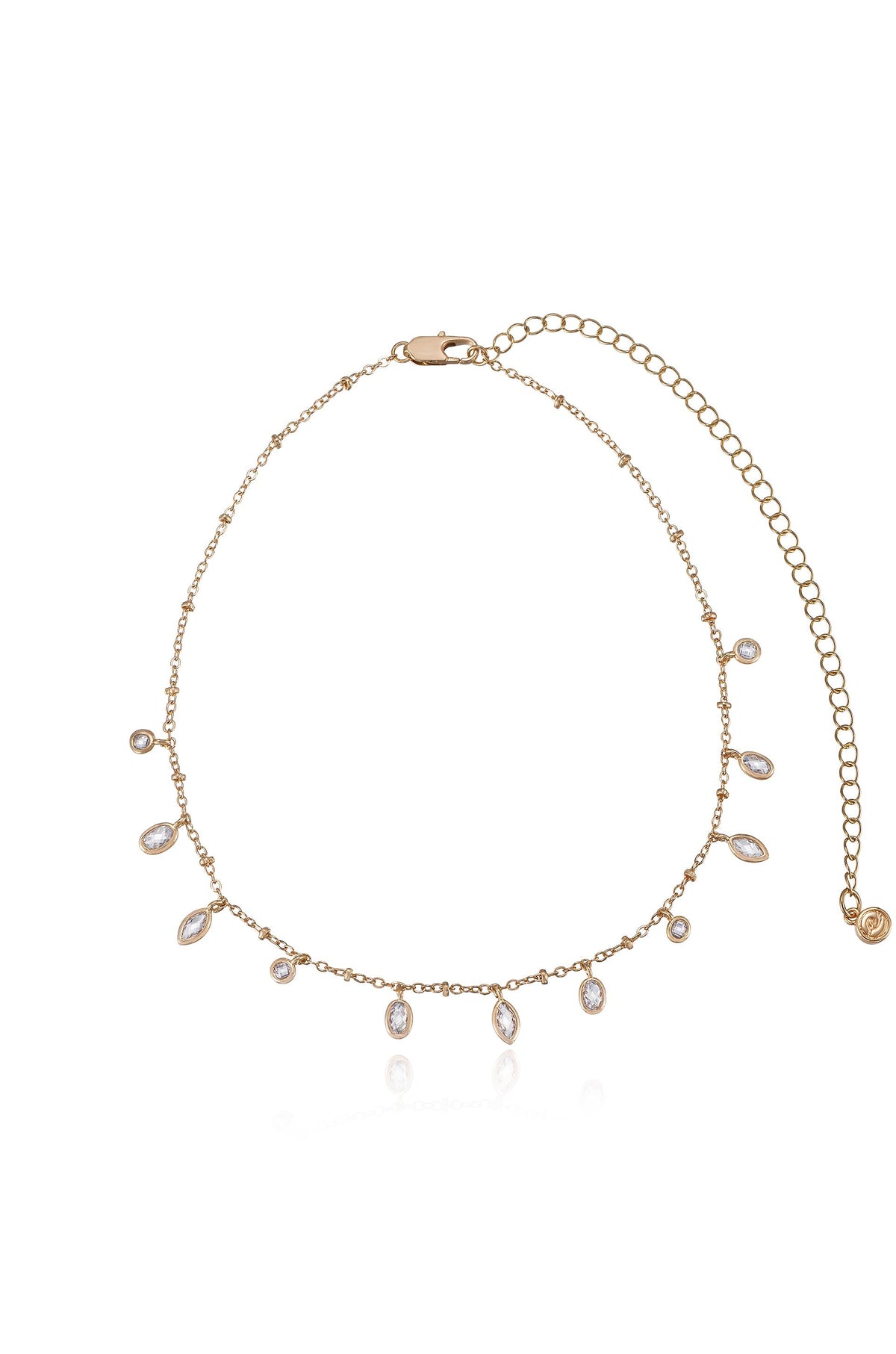 Bezel Crystal Charm Choker - Clear Crystals | Ettika