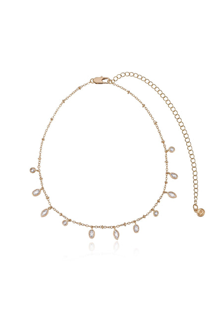 Bezel Crystal Charm Choker - Clear Crystals | Ettika