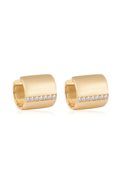Rolled Up Stud Earrings - Clear Crystals | Ettika