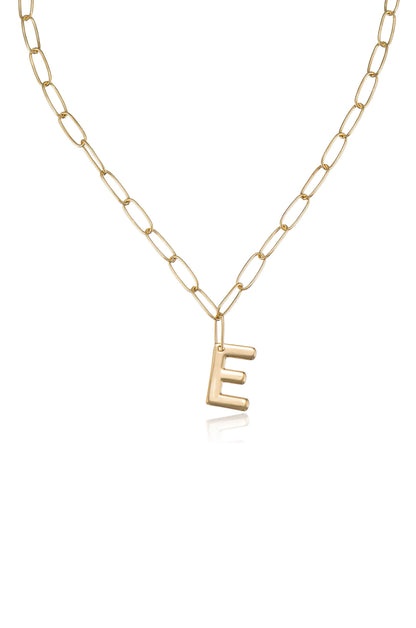 Paperclip Link Initial Necklace - 18k Gold Plated | Ettika