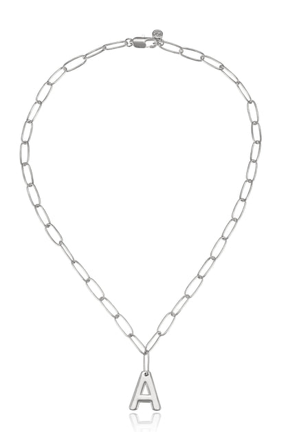 Paperclip Link Initial Necklace - 18k Gold Plated | Ettika