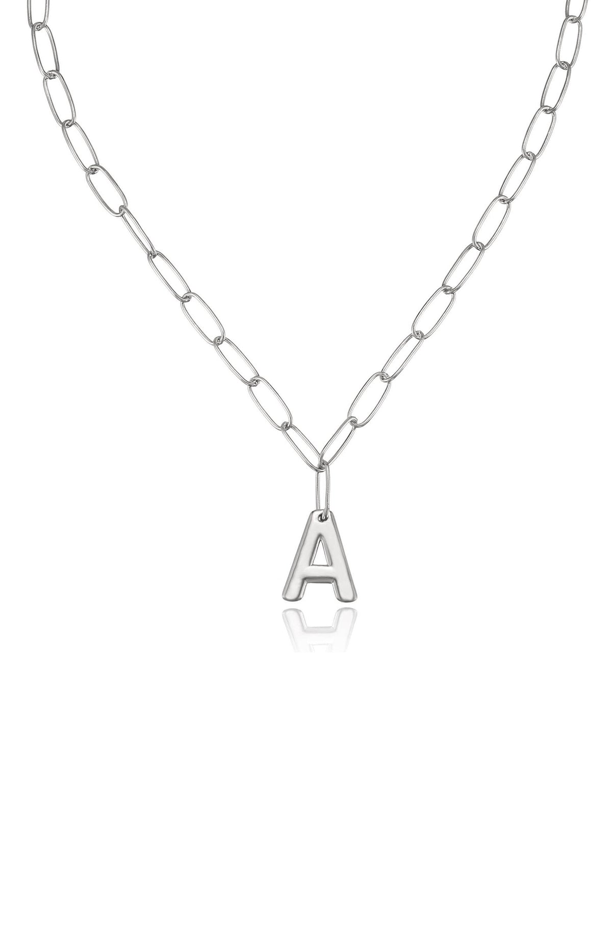 Paperclip Link Initial Necklace - 18k Gold Plated | Ettika