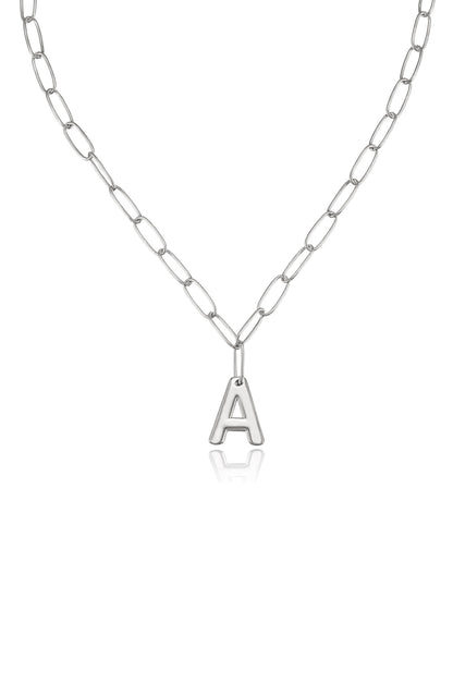 Paperclip Link Initial Necklace - 18k Gold Plated | Ettika