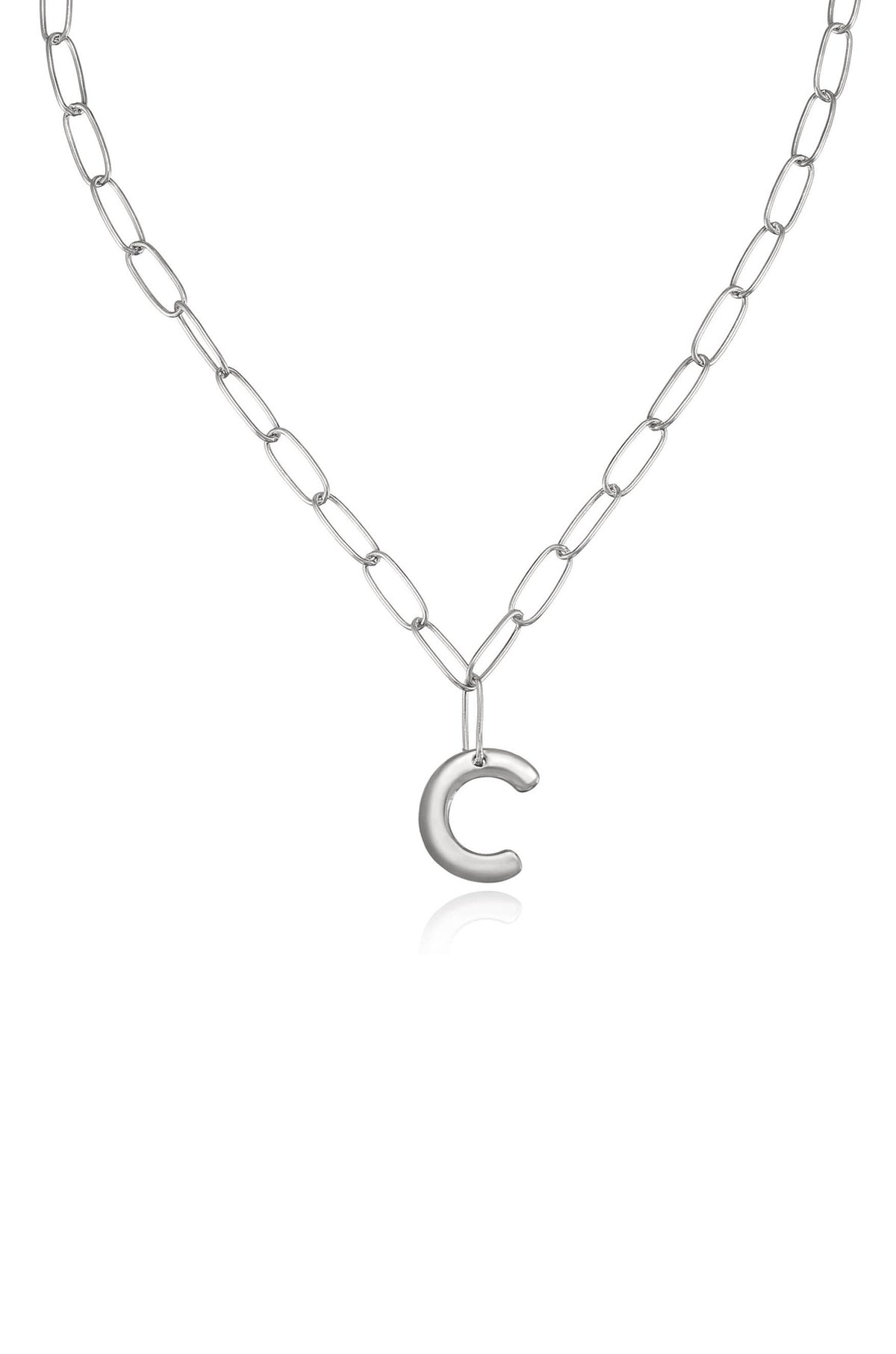 Paperclip Link Initial Necklace - 18k Gold Plated | Ettika